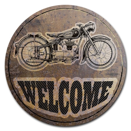 Signmission Welcome Home Circle Corrugated Plastic Sign C-36-CIR-Welcome Motorcycle
